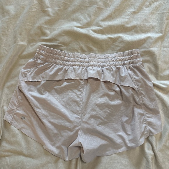 Women's Athleta White Reflective Cream Shorts - Picture 4 of 5